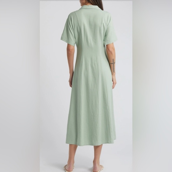 Madewell Mint Green Button-Down Midi Dress - Picture 2 of 5